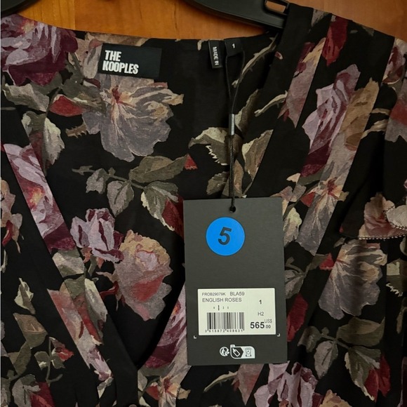 The Kooples English Roses Black Floral Midi Dress Size S - Picture 5 of 5